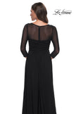 Picture of: Chic Black Evening Dress with Illusion Neckline and Sleeves in Black, Style: 30230, Detail Picture 4