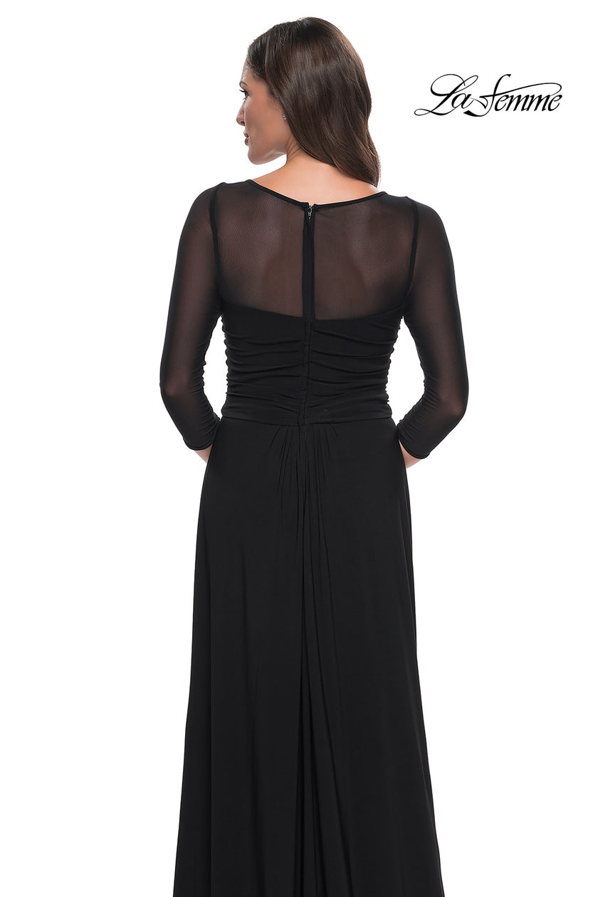 Picture of: Chic Black Evening Dress with Illusion Neckline and Sleeves in Black, Style: 30230, Detail Picture 4