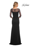 Picture of: Jersey Long Dress with Beading and Ruffle Skirt in Black, Style: 30028, Detail Picture 6