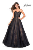 Picture of: Strapless Lace Ball Gown with Sweetheart Neckline in Black Nude, Style: 27135, Main Picture
