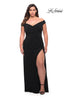 Picture of: Simple Plus Size Jersey Off the Shoulder Dress in Black, Style: 29474, Main Picture