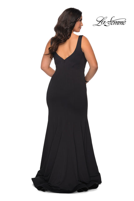 Picture of: Long Jersey Plus Size Mermaid Prom Dress in Black, Style: 28975, Back Picture