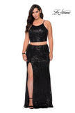 Picture of: Two Piece Long Sequin Plus Size Prom Dress in Black, Style: 29026, Detail Picture 2