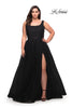 Picture of: A-line Tulle and Lace Plus Size Gown with Slit in Black, Style: 29070, Detail Picture 2