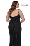 Picture of: Rhinestone Fishnet Plus Size Dress with Bustier Top in Black, Style: 32189, Detail Picture 3
