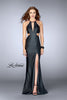 Picture of: Vegan Leather Dress with Side Cut Outs and High Slit in Black, Style: 24739, Main Picture