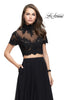Picture of: Two Piece Dress with Beaded Lace Top and Sheer Back in Black, Style: 25401, Main Picture
