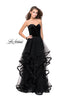 Picture of: Strapless Tulle Ball Gown with Velvet Detail in Black, Style: 25461, Main Picture