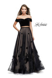 Picture of: Two Piece Prom Dress with Velvet Top and Tulle Skirt in Black, Style: 25574, Main Picture