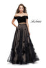 Picture of: Two Piece Prom Dress with Velvet Top and Tulle Skirt in Black, Style: 25574, Main Picture