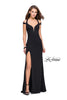 Picture of: Jersey Prom Dress with Off the Shoulder Straps in Black, Style: 25761, Main Picture