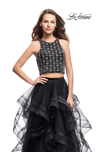 Picture of: Two Piece Ball Gown with Tulle Skirt and Beading in Black, Style: 26233, Main Picture