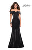 Picture of: Off The Shoulder Long Jersey Prom Dress in Black, Style: 27176, Main Picture
