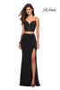 Picture of: Mock Two Piece Prom Dress with Front and Back Zippers in Black, Style: 27453, Main Picture