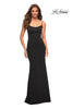 Picture of: Simple Elegant Long Jersey Dress with Scoop Neck in Black, Style: 30541, Main Picture