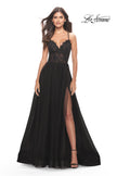 Picture of: Tulle Dress with Full Skirt and Sheer Lace Bodice in Black, Style: 31271, Main Picture