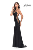 Picture of: Unique Jersey Dress with Open Criss Cross Sides in Black, Style: 31315, Main Picture
