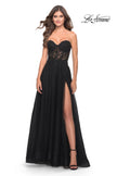 Picture of: Rhinestone Tulle A-Line Gown with Lace Bodice in Black, Style: 31525, Main Picture