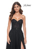 Picture of: Strapless Lace and Tulle Prom Dress with Lace Up Back in Black, Style: 32005, Main Picture