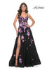 Picture of: Pretty Lace Sequin Embellished Gown with High Slit in Black, Style: 32030, Main Picture