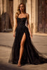 Picture of: Gorgeous A-line Tulle Gown with Beaded Floral Applique in Black , Style 32781, Main Picture