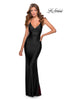 Picture of: Empire Waist Dress with Ruching and Lace Up Back in Black, Style: 28593, Detail Picture 8