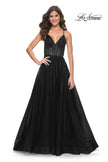 Picture of: A-Line Prom Dress with Illusion Ruched Bodice in Black, Style: 31457, Detail Picture 8