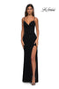 Picture of: Rhinestone Net Jersey Ruched Dress with Corset Top in Black, Style: 32753, Detail Picture 8