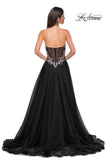 Picture of: A-line Tulle Prom Dress with Stunning Floral Beaded Design in Black , Style 32862, Detail Picture 8