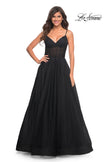 Picture of: Tulle A-line Prom Dress with Corset Sheer Bodice in Black, Style: 30334, Detail Picture 9
