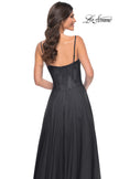 Picture of: Chiffon and Lace Gown with Bustier Top in Black, Style: 32276, Detail Picture 9