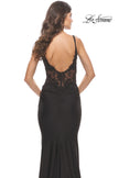 Picture of: Rhinestone Jersey Dress with Sheer Lace Back in Black, Style: 31341, Detail Picture 10
