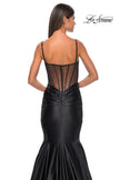 Picture of: Satin Mermaid Prom Gown with Corset Top in Black, Style: 32269, Detail Picture 10
