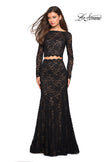 Picture of: Stretch Lace Long Sleeve Two Piece Prom Dress, Style: 27601, Detail Picture 11