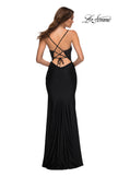Picture of: Prom Dress with Beautiful Lace Bodice and Jersey Skirt in Black, Style: 30466, Detail Picture 11
