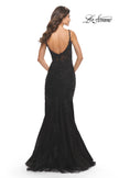 Picture of: Lace Dress with High Side Slit and V Neckline in Black, Style: 30767, Detail Picture 14