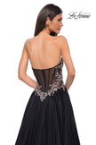 Picture of: A-line Tulle Prom Dress with Stunning Floral Beaded Design in Black , Style 32862, Detail Picture 14