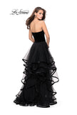 Picture of: Strapless Tulle Ball Gown with Velvet Detail in Black, Style: 25461, Back Picture