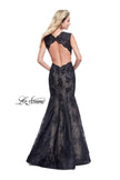 Picture of: Long Beaded Lace Mermaid Prom Dress with Open Back in Black, Style: 26120, Back Picture