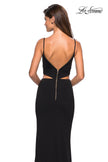 Picture of: Mock Two Piece Prom Dress with Front and Back Zippers in Black, Style: 27453, Back Picture