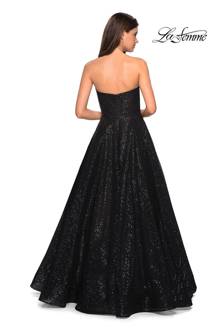 Picture of: Black Strapless Fully sequin Formal Prom Gown in Black, Style: 27467, Back Picture