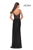 Picture of: Illusion Bodice Dress with Boning and Twist Detail in Black, Style: 31229, Back Picture