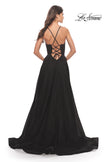 Picture of: Tulle Dress with Full Skirt and Sheer Lace Bodice in Black, Style: 31271, Back Picture