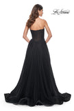 Picture of: Rhinestone Embellished Tulle Gown with Strapless Top in Black, Style: 32029, Back Picture