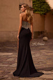 Picture of: Stunning Rhinestone Beaded Top Evening Dress with Jersey Skirt in Black , Style: 32910, Back Picture