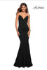 Picture of: Jersey Long Dress with Diamond Thin Straps in Black, Style: 30785, Detail Picture 1
