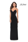Picture of: Matte Jersey Dress Featuring Open Lace Up Sides in Black, Style: 31311, Detail Picture 1