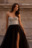 Picture of: Unique Rhinestone Top with Tulle Skirt Prom Dress in Black , Style 32704, Detail Picture 1
