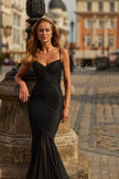 Picture of: Lace Mermaid Gown with Sheer Godet Skirt in Black, Style: 33562, Detail Picture 1