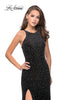 Picture of: Sparkling Velvet Prom Dress with Rhinestone Beading in Black, Style: 25679, Detail Picture 2